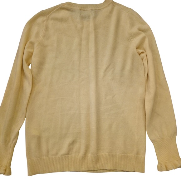 BANANA REPUBLIC‎ S Butter Yellow Filpucci Merino Wool Cashmere Sweater Coquette - Picture 2 of 8